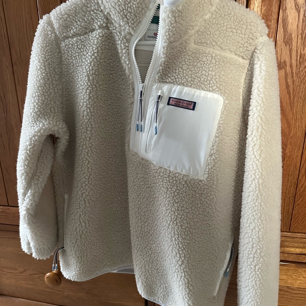 Cream Sherpa Fleece Pullover